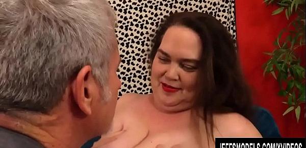  Cock Hungry BBW Darling Geisha Pleasures a Grandpa with Mouth and Pussy